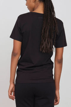 Deep Neck Jersey T-Shirt Black