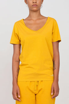 Deep Neck Jersey T-Shirt Ochre