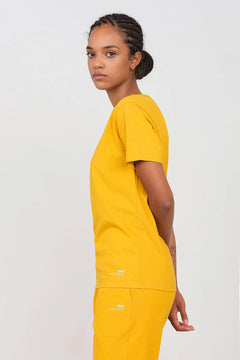 Deep Neck Jersey T-Shirt Ochre