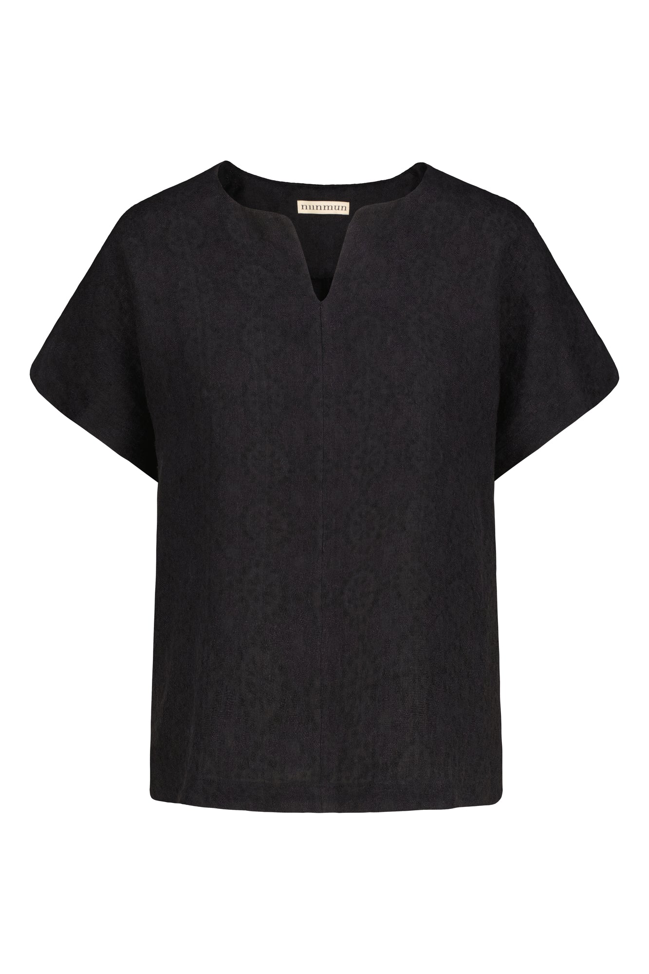 Lappo Linen-Wool Top Raven Black