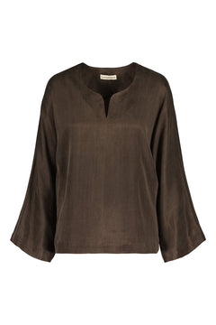 Lappo Blouse Cupro Blend Bark Brown