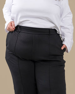 Wide Leg Pleated Pants Black