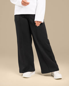 Wide Leg Pleated Pants Black