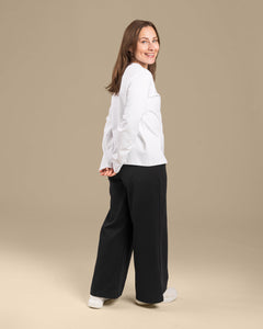 Wide Leg Pleated Pants Black