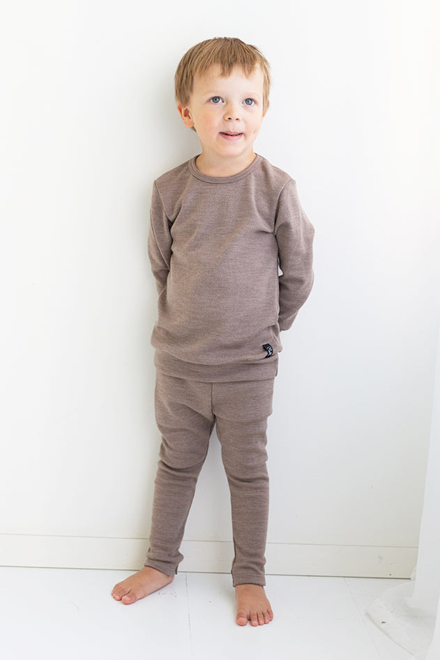 Kids' Merino Leggings Beige