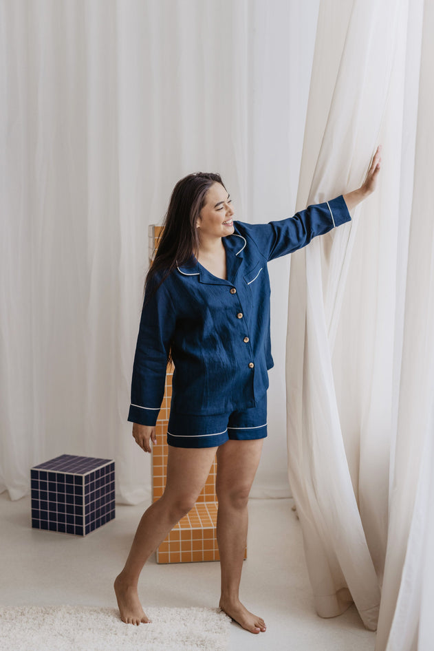 Pilnatis Linen Pyjama Set With Shorts