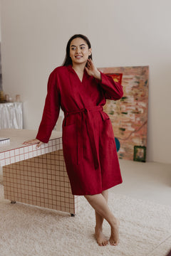 Delčia Linen Bathrobe