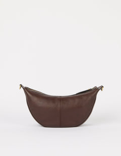 Leo Twisted Handle Bag Soft Grain Leather Chocolate Brown