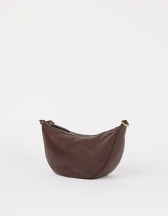 Leo Twisted Handle Bag Soft Grain Leather Chocolate Brown