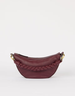 Leo Twisted Handle Bag Soft Grain Leather Dark Cherry