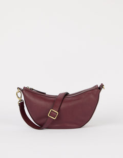 Leo Twisted Handle Bag Soft Grain Leather Dark Cherry