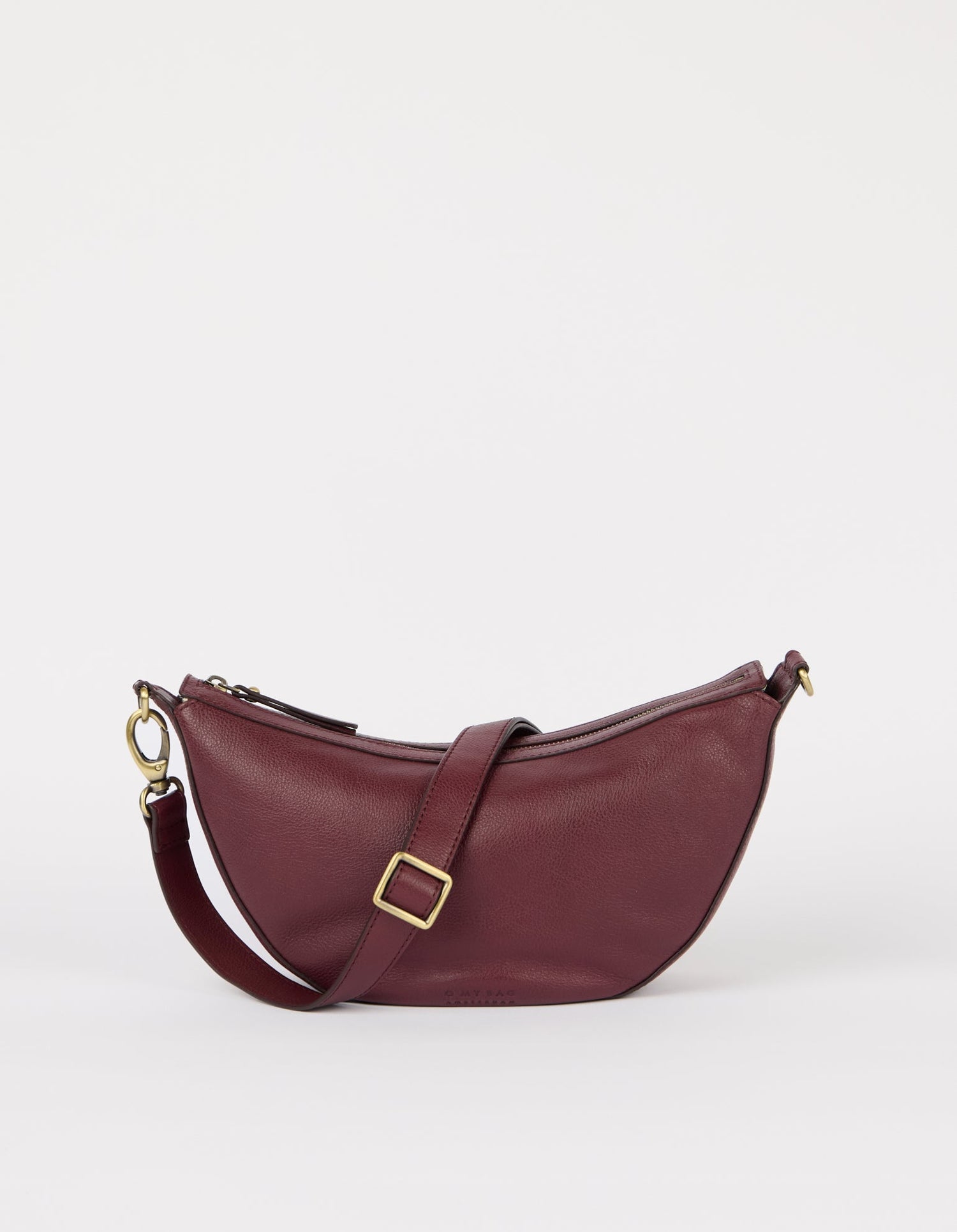 Leo Twisted Handle Bag Soft Grain Leather Dark Cherry