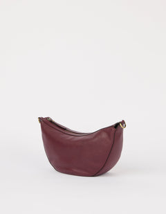 Leo Twisted Handle Bag Soft Grain Leather Dark Cherry