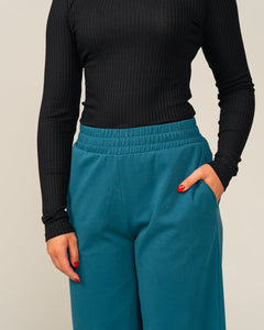 Toive Wide Trousers Petrol Blue