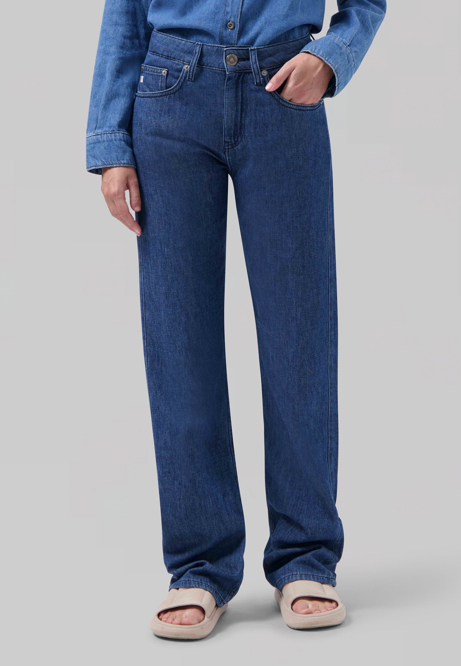 Jamie Mid Loose Flow Jeans Stone Indigo