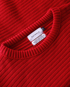 Loose Knit Sweatshirt Organic Cotton Washed Burgundy