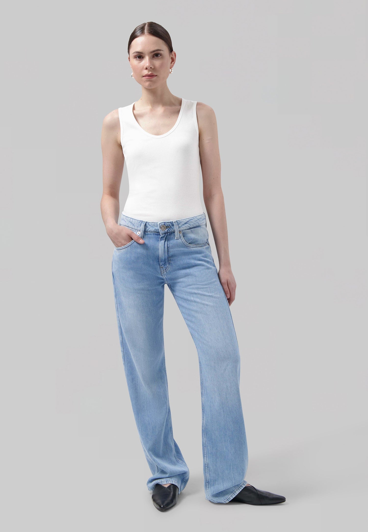 Jamie Mid Loose Flow Jeans Stone Vintage
