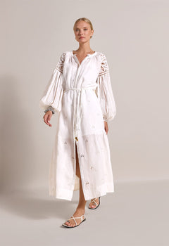 Lucinda Long Dress Crispy White