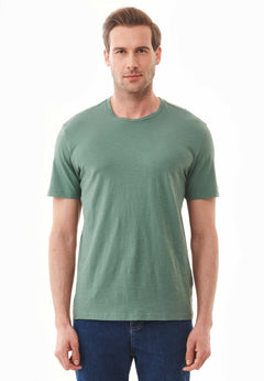 Men's Basic Round Neck T-Shirt Green Tea