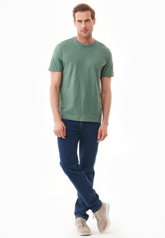 Men's Basic Round Neck T-Shirt Green Tea