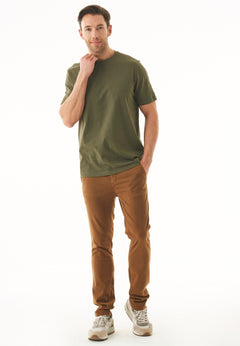 Men's Basic Round Neck T-Shirt Military Olive