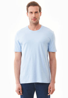 Men's Basic Round Neck T-Shirt Powder Blue