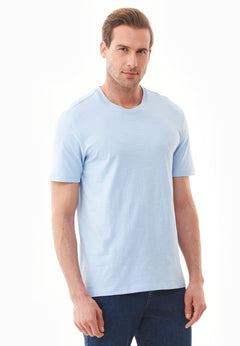 Men's Basic Round Neck T-Shirt Powder Blue