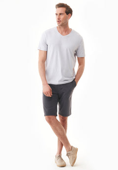 Men's Basic V-Neck T-Shirt Light Grey