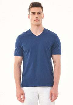 Men's Basic V-Neck T-Shirt Navy