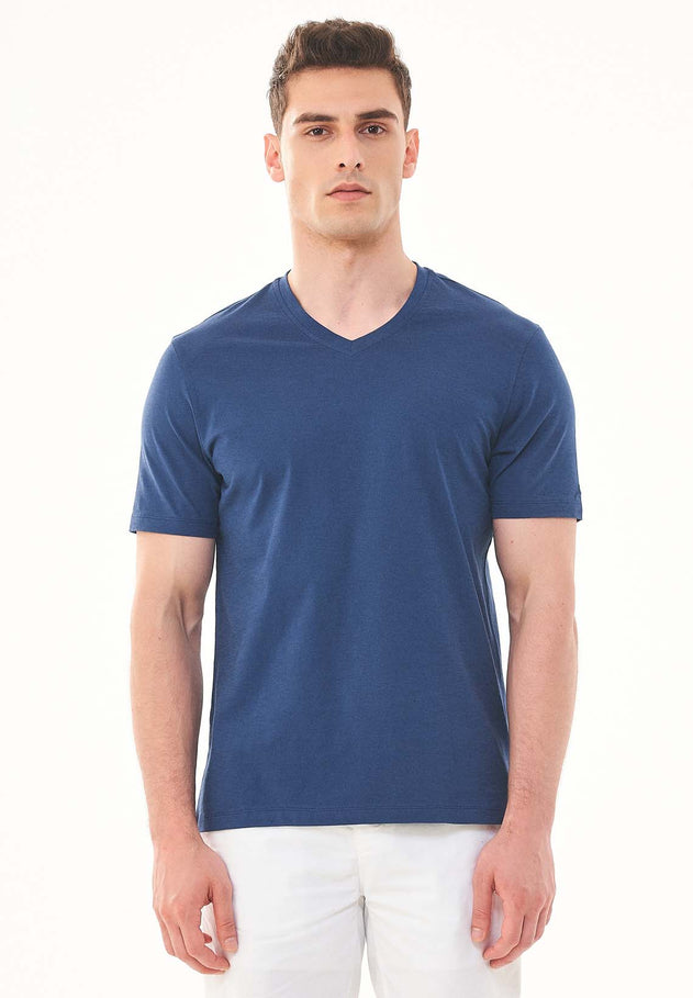 Men's Basic V-Neck T-Shirt Navy
