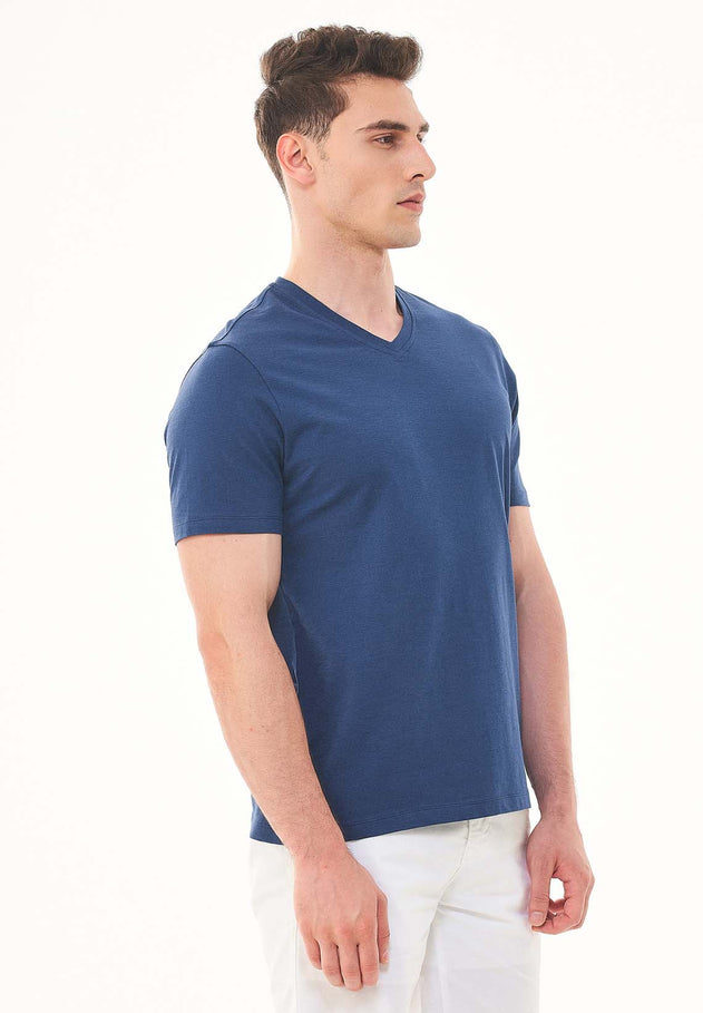 Men's Basic V-Neck T-Shirt Navy