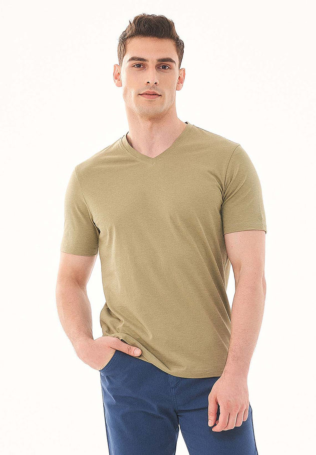 Men's Basic V-Neck T-Shirt Olive