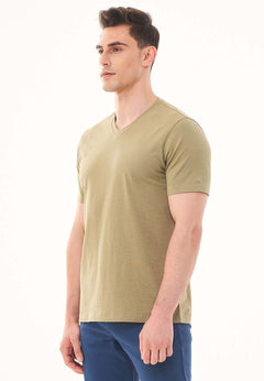 Men's Basic V-Neck T-Shirt Olive
