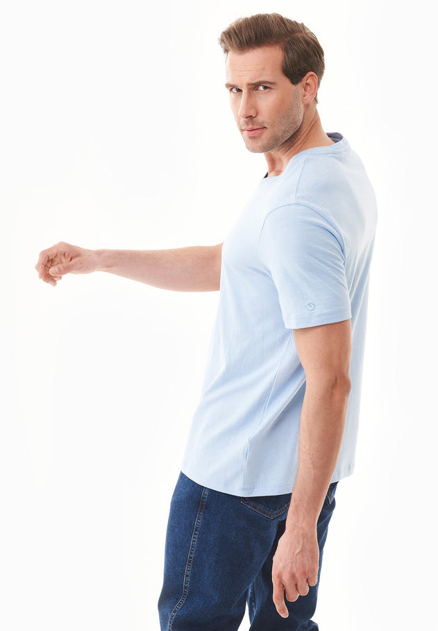 Men's Basic V-Neck T-Shirt Powder Blue