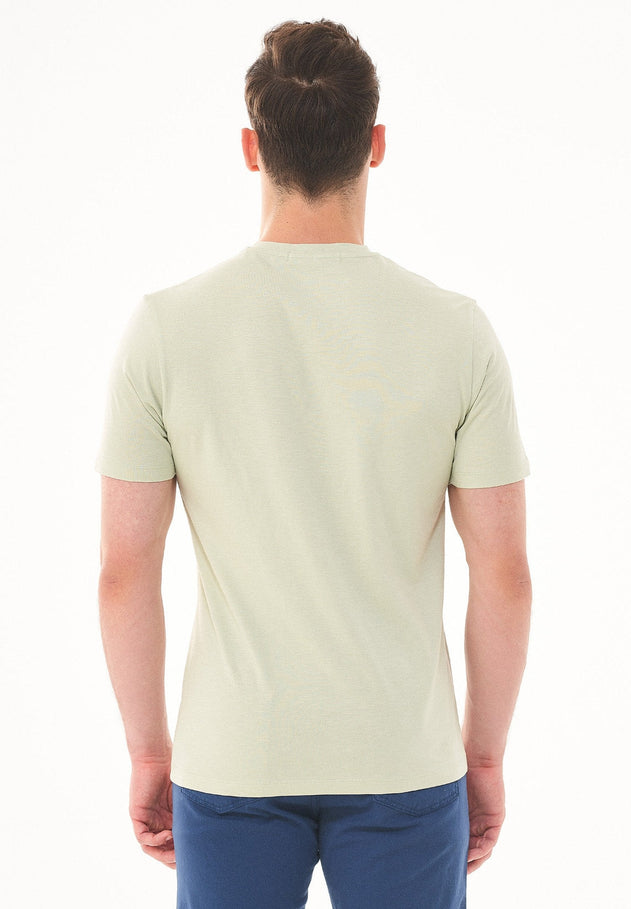 Basic V-Neck T-Shirt Soft Green