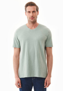 Men's Basic V-Neck T-Shirt Water Green