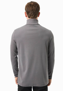 Men's Organic Cotton Turtleneck Shirt Asphalt