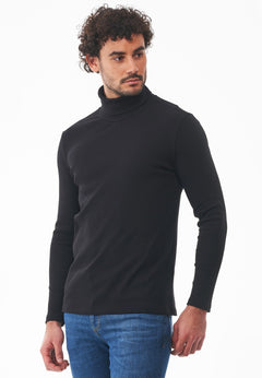 Men's Organic Cotton Turtleneck Shirt Black