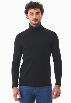 Men's Organic Cotton Turtleneck Shirt Black