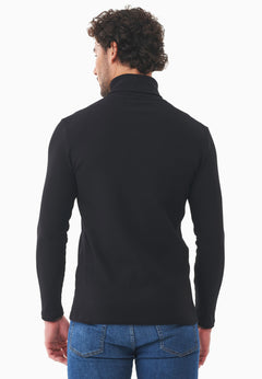 Men's Organic Cotton Turtleneck Shirt Black