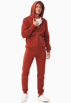 Men's Organic Cotton Fleece Zipper Hoodie Ginger