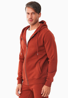 Men's Organic Cotton Fleece Zipper Hoodie Ginger