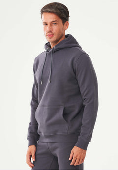 Men's Organic Cotton Hoodie With Kangaroo Pocket Asphalt