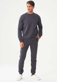 Men's Organic Cotton Fleece Sweatshirt Asphalt