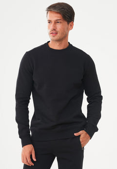 Men's Organic Cotton Fleece Sweatshirt Black