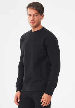 Men's Organic Cotton Fleece Sweatshirt Black