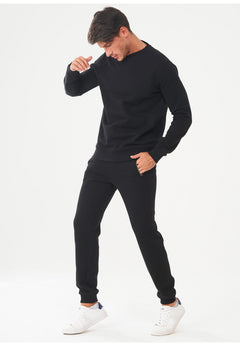 Men's Organic Cotton Fleece Sweatshirt Black