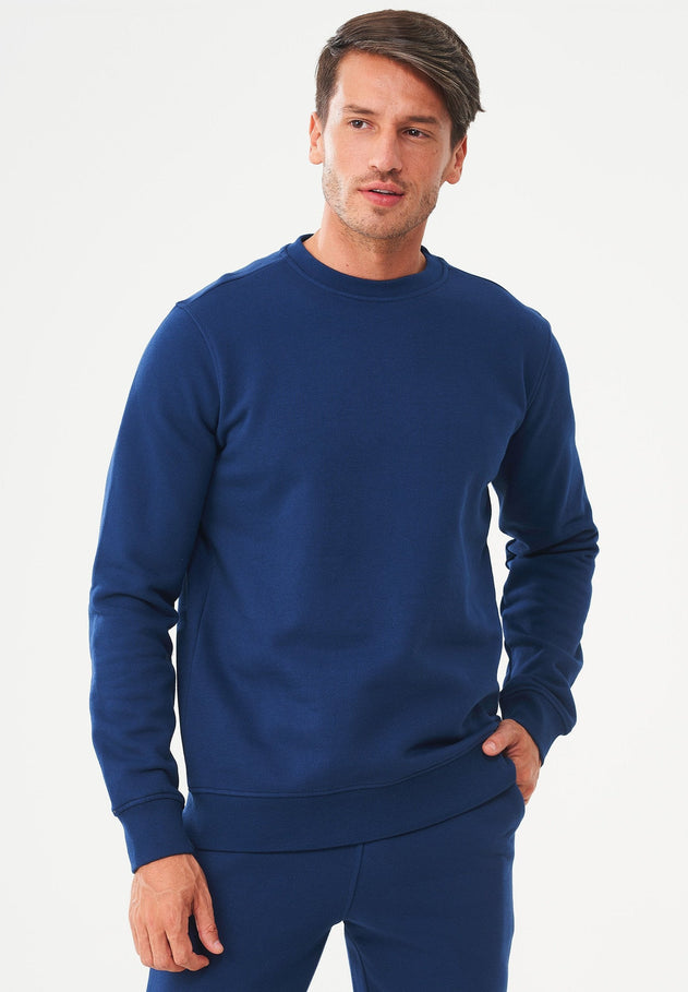 Men's Organic Cotton Fleece Sweatshirt Navy