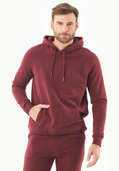 Men's Basic Soft Touch Organic Cotton Hoodie Bordeaux