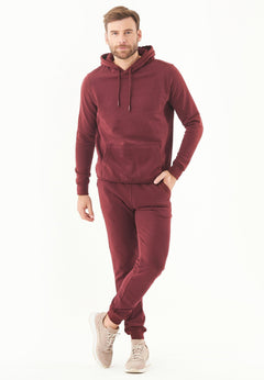 Men's Basic Soft Touch Organic Cotton Hoodie Bordeaux